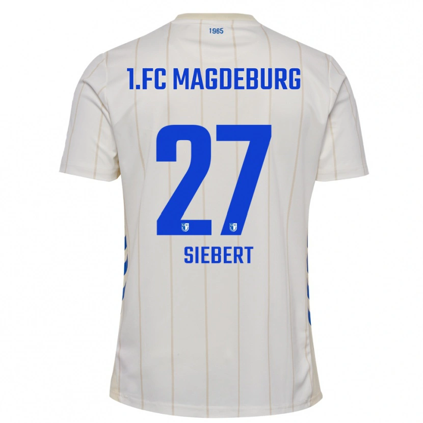 Danxen Donna Maglia Marlon Siebert #27 Bianco Blu Kit Gara Away 2025/26 Maglietta