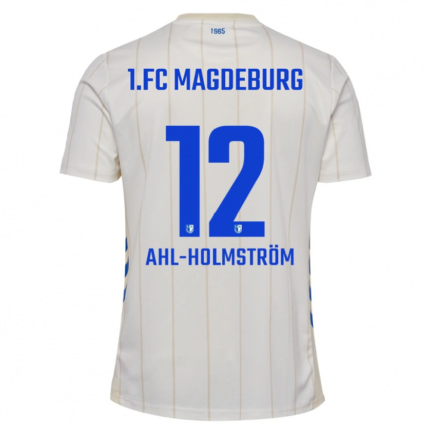 Danxen Donna Maglia Alexander Ahl-Holmström #12 Bianco Blu Kit Gara Away 2025/26 Maglietta