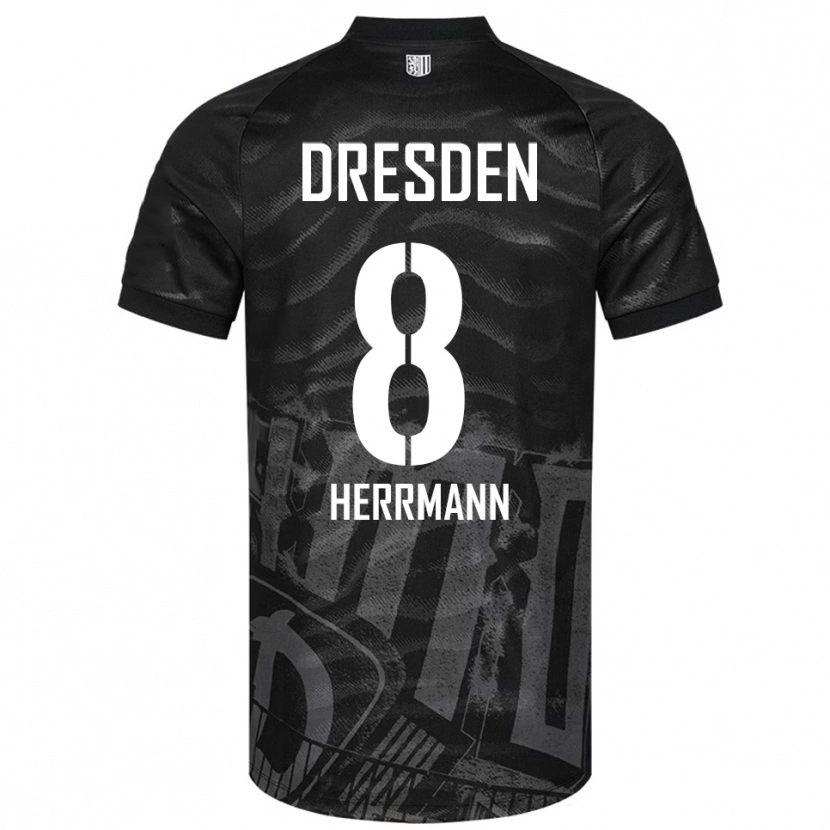 Danxen Donna Maglia Luca Herrmann #8 Nero Grigio Kit Gara Away 2025/26 Maglietta