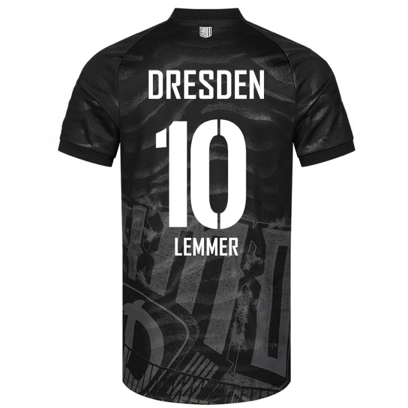 Danxen Donna Maglia Jakob Lemmer #10 Nero Grigio Kit Gara Away 2025/26 Maglietta