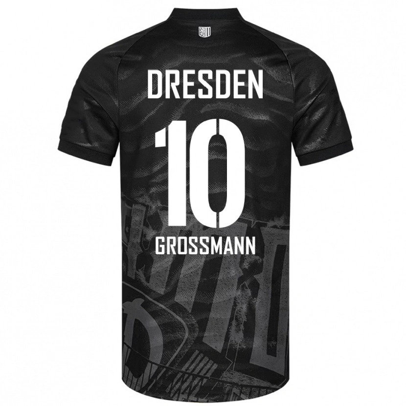 Danxen Donna Maglia Tim Großmann #10 Nero Grigio Kit Gara Away 2025/26 Maglietta