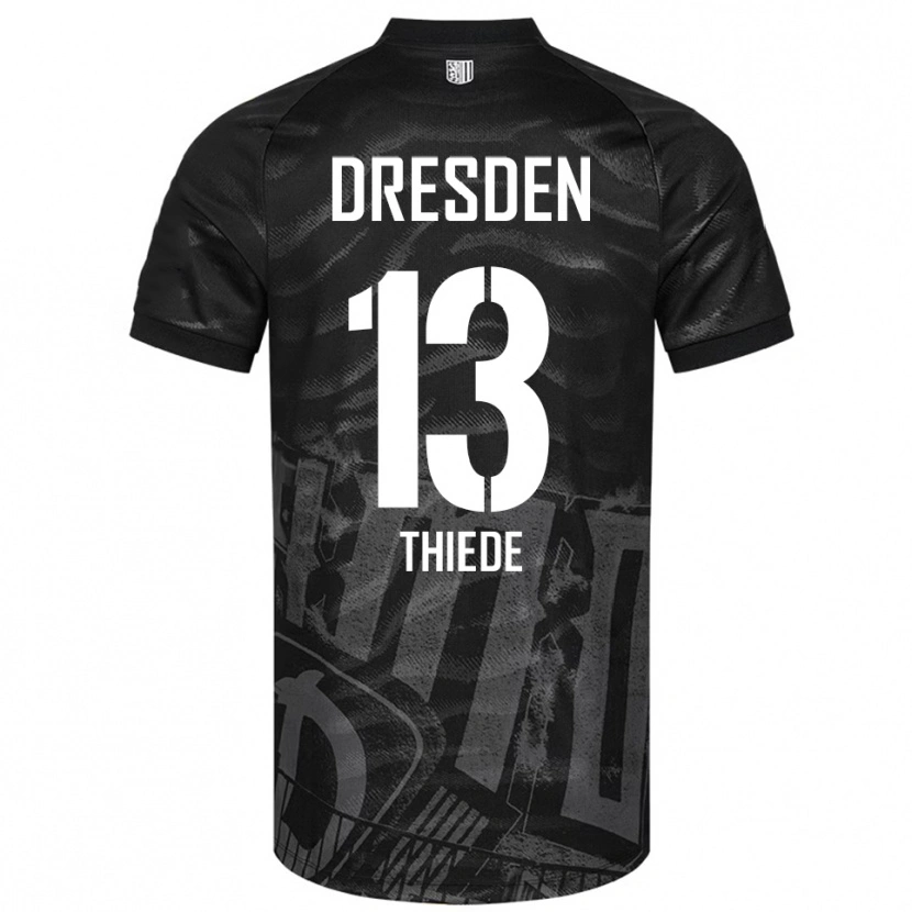 Danxen Donna Maglia Tristan Thiede #13 Nero Grigio Kit Gara Away 2025/26 Maglietta