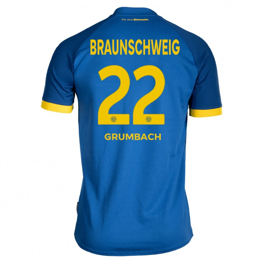 Danxen Donna Maglia Mason Grumbach #22 Blu Royal Giallo Kit Gara Away 2025/26 Maglietta