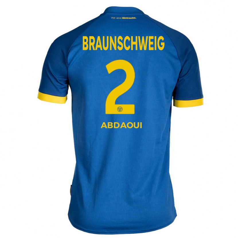 Danxen Donna Maglia Jakin Abdaoui #2 Blu Royal Giallo Kit Gara Away 2025/26 Maglietta