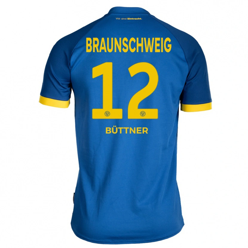 Danxen Donna Maglia Patrick Büttner #12 Blu Royal Giallo Kit Gara Away 2025/26 Maglietta