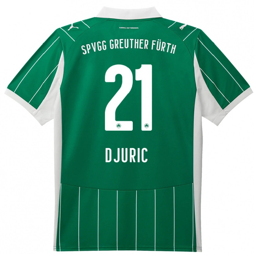 Danxen Donna Maglia Andrej Djuric #21 Verde Bianco Kit Gara Away 2025/26 Maglietta