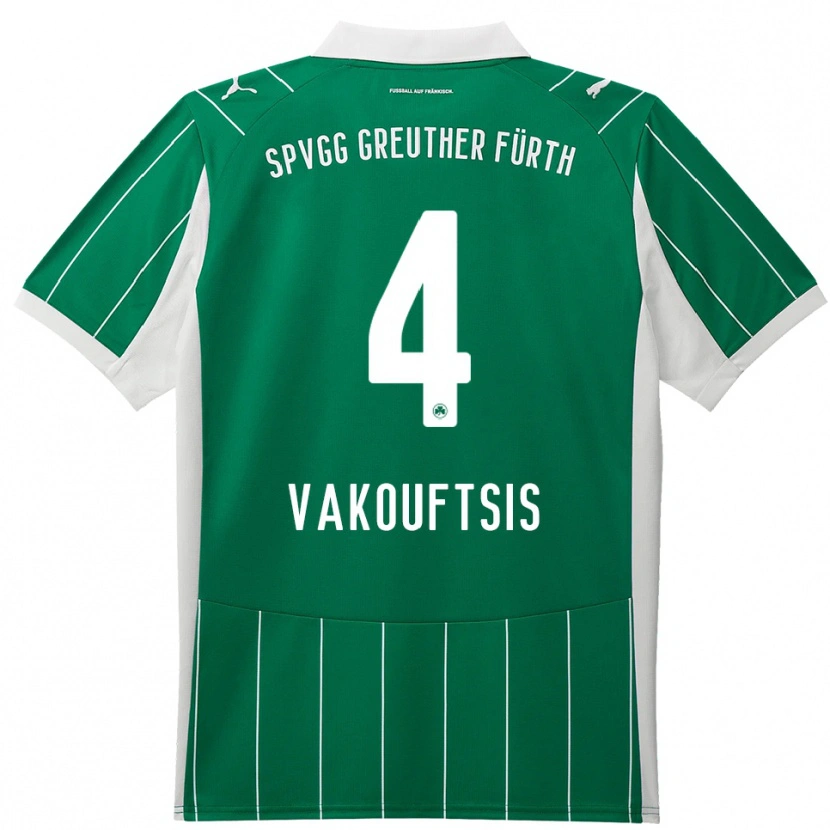 Danxen Donna Maglia Nikolaos Vakouftsis #4 Verde Bianco Kit Gara Away 2025/26 Maglietta