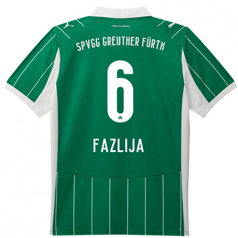 Danxen Donna Maglia Arjanit Fazlija #6 Verde Bianco Kit Gara Away 2025/26 Maglietta