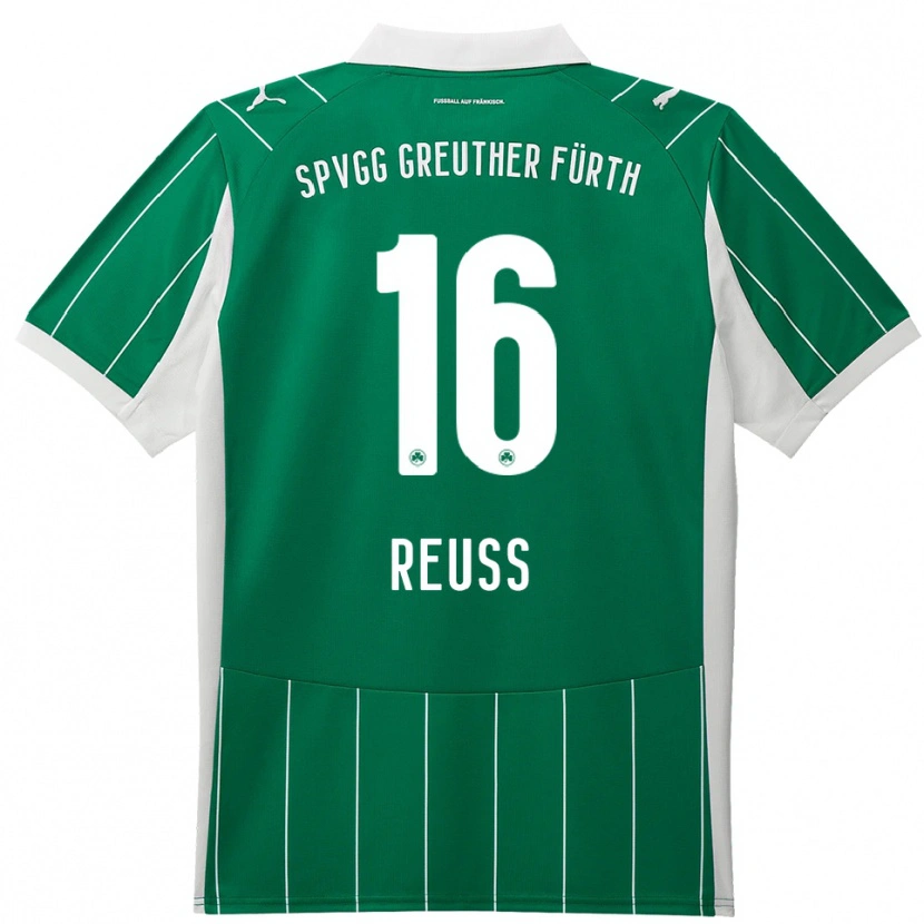 Danxen Donna Maglia Jonah Reuß #16 Verde Bianco Kit Gara Away 2025/26 Maglietta