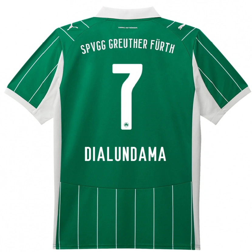 Danxen Donna Maglia Emmanuel Dialundama #7 Verde Bianco Kit Gara Away 2025/26 Maglietta