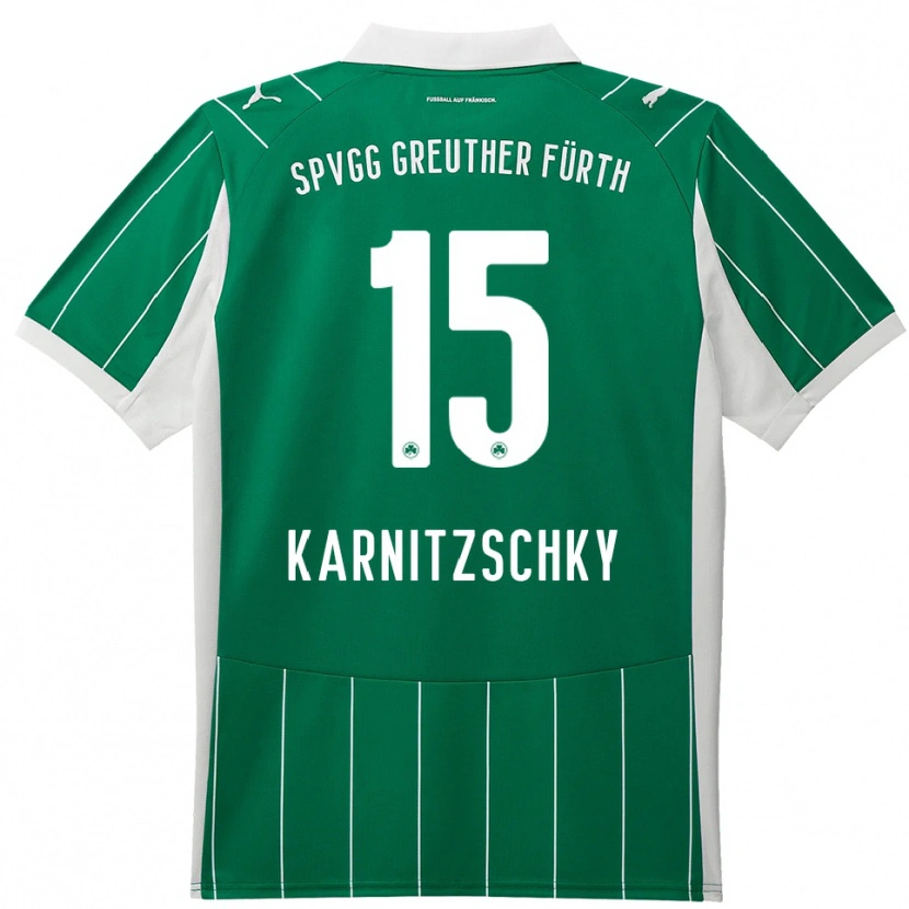 Danxen Donna Maglia Nick Karnitzschky #15 Verde Bianco Kit Gara Away 2025/26 Maglietta