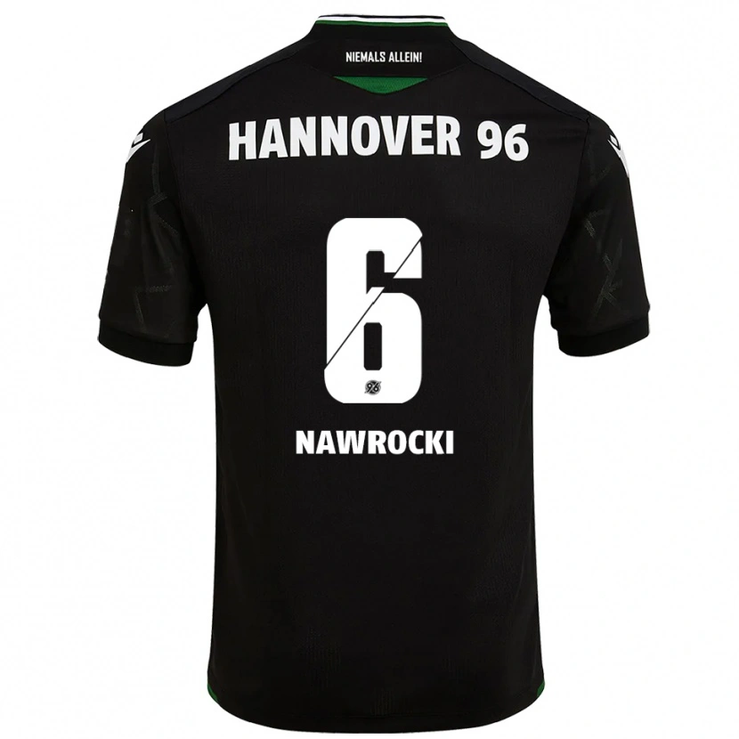 Danxen Donna Maglia Maik Nawrocki #6 Nero Verde Kit Gara Away 2025/26 Maglietta