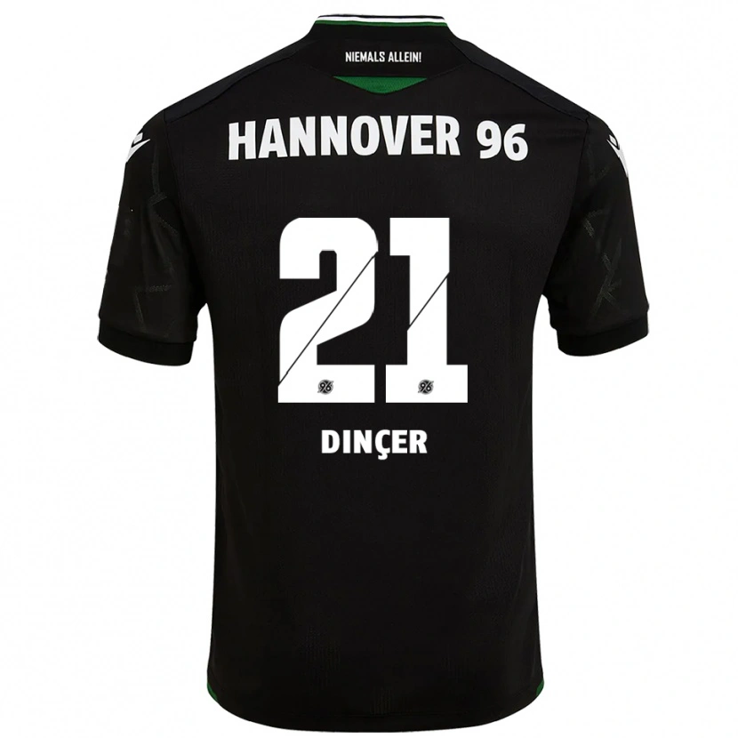 Danxen Donna Maglia Yasin Dinçer #21 Nero Verde Kit Gara Away 2025/26 Maglietta