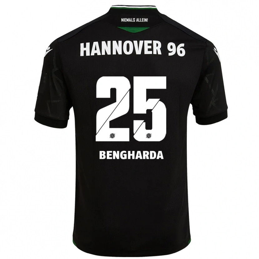 Danxen Donna Maglia Bilal Bengharda #25 Nero Verde Kit Gara Away 2025/26 Maglietta