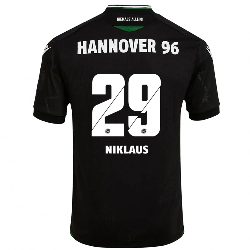 Danxen Donna Maglia Jeremie Niklaus #29 Nero Verde Kit Gara Away 2025/26 Maglietta