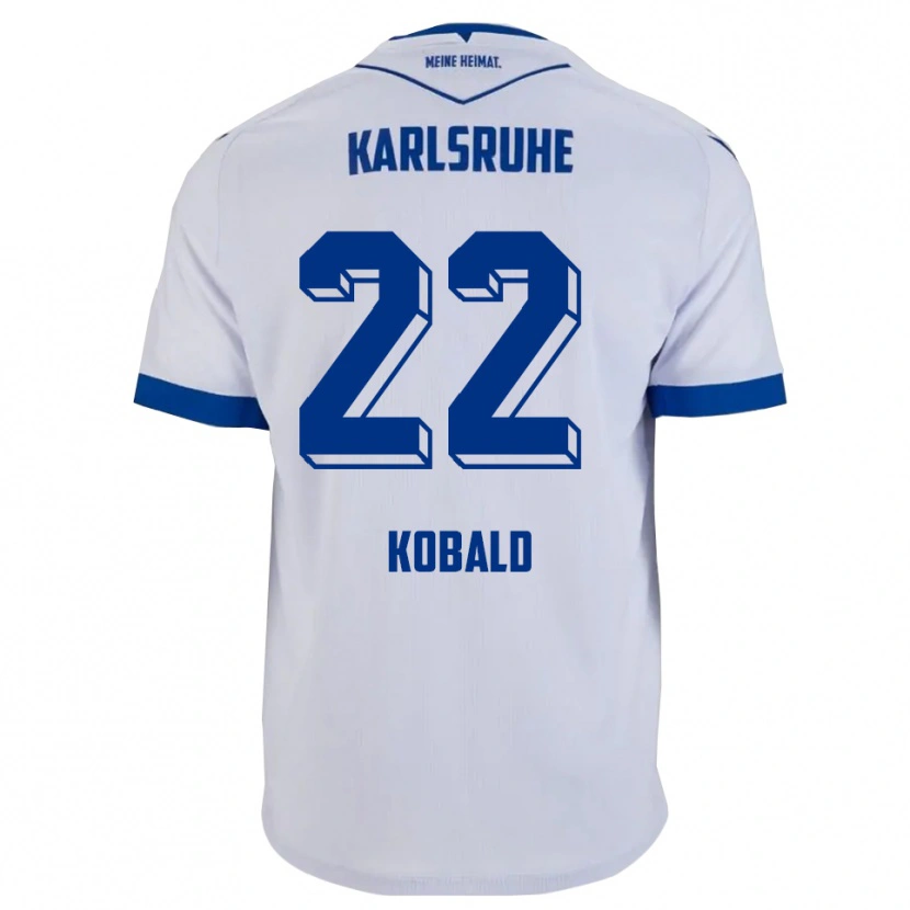 Danxen Donna Maglia Christoph Kobald #22 Bianco Blu Kit Gara Away 2025/26 Maglietta