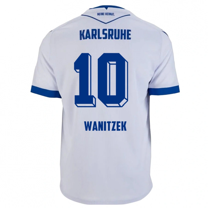 Danxen Donna Maglia Marvin Wanitzek #10 Bianco Blu Kit Gara Away 2025/26 Maglietta