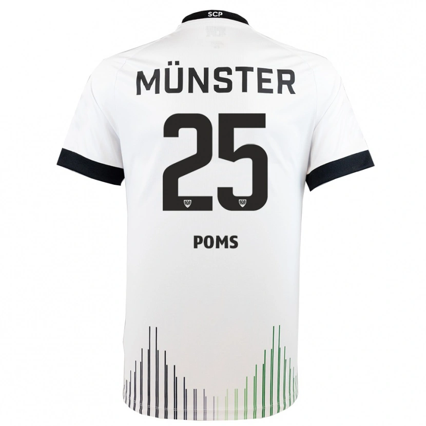 Danxen Donna Maglia Melvin Poms #25 Bianco Nero Kit Gara Away 2025/26 Maglietta