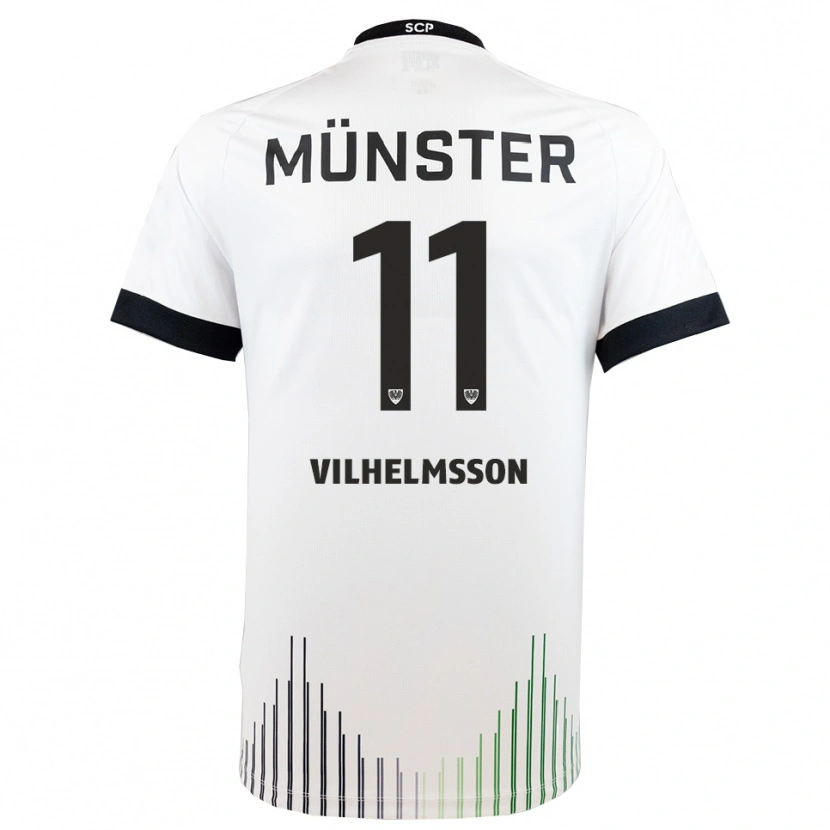 Danxen Donna Maglia Oscar Vilhelmsson #11 Bianco Nero Kit Gara Away 2025/26 Maglietta