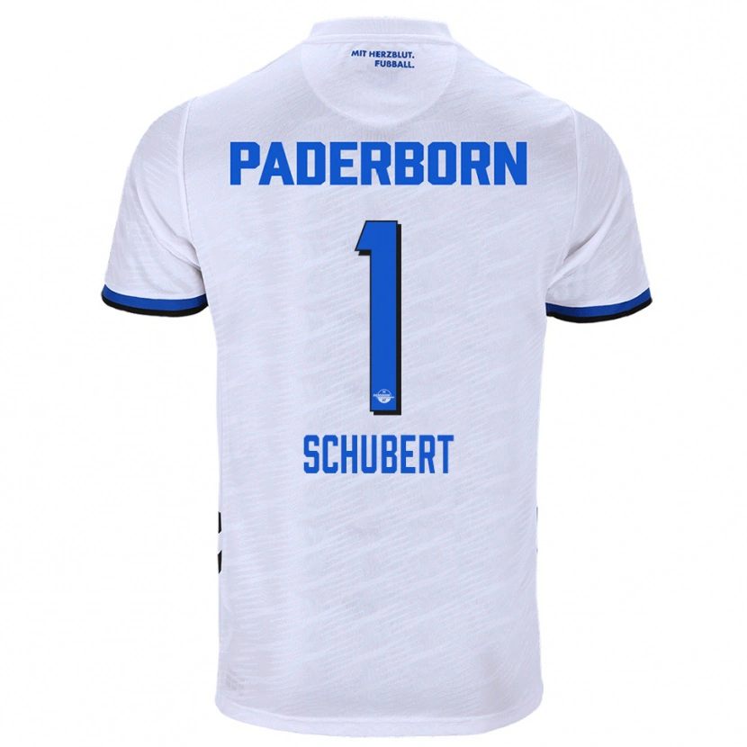 Danxen Donna Maglia Markus Schubert #1 Bianco Blu Kit Gara Away 2025/26 Maglietta