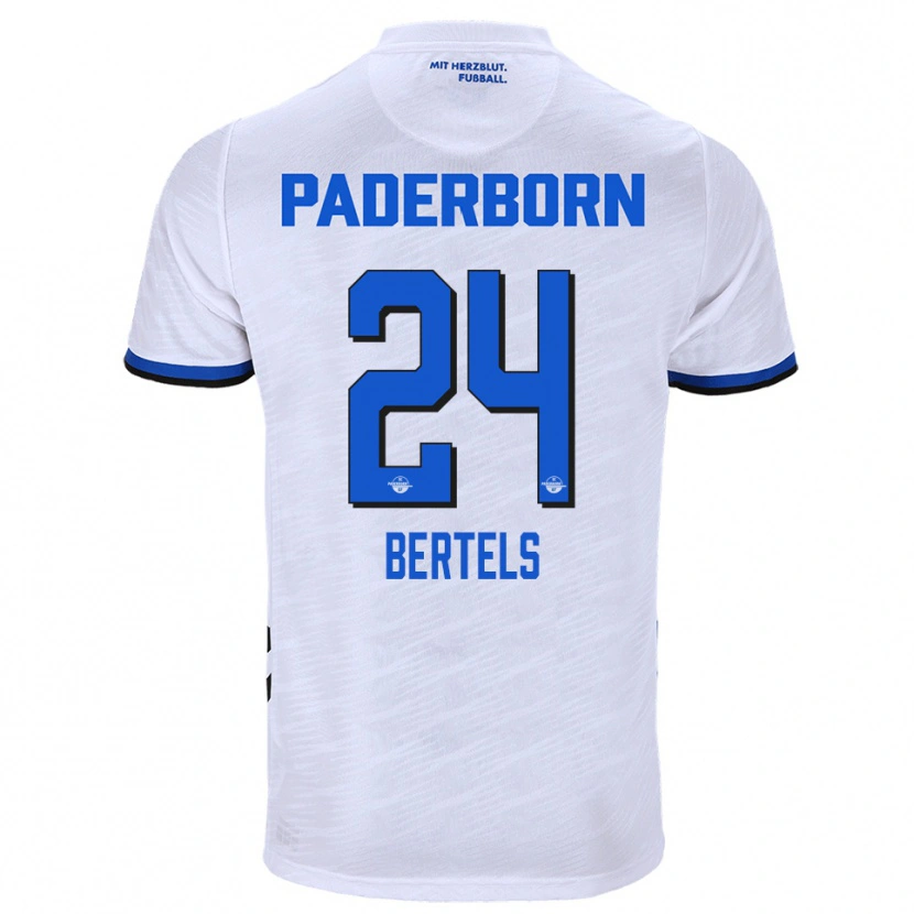 Danxen Donna Maglia Felix Bertels #24 Bianco Blu Kit Gara Away 2025/26 Maglietta