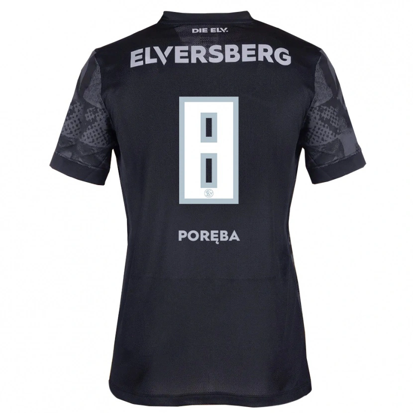 Danxen Donna Maglia Lukasz Poreba #8 Nero Grigio Kit Gara Away 2025/26 Maglietta