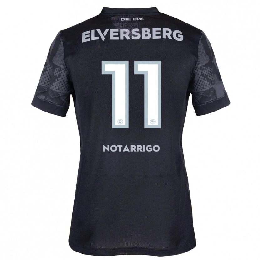 Danxen Donna Maglia Lionel Notarrigo #11 Nero Grigio Kit Gara Away 2025/26 Maglietta