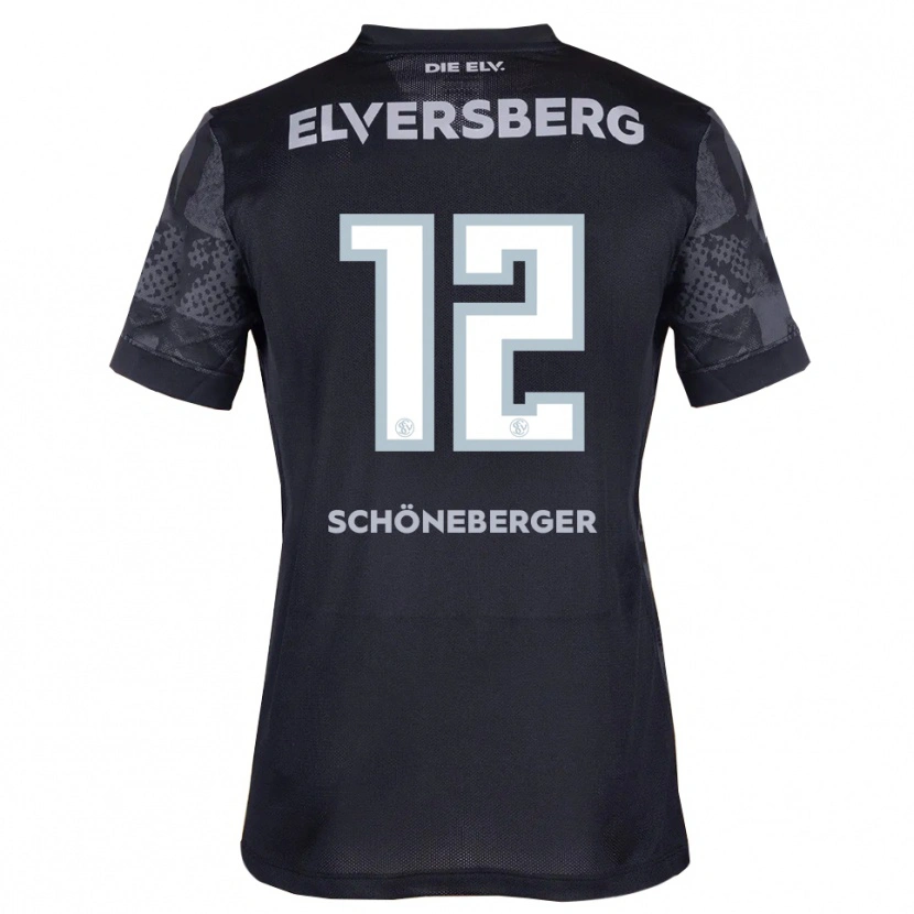Danxen Donna Maglia Louis Schöneberger #12 Nero Grigio Kit Gara Away 2025/26 Maglietta