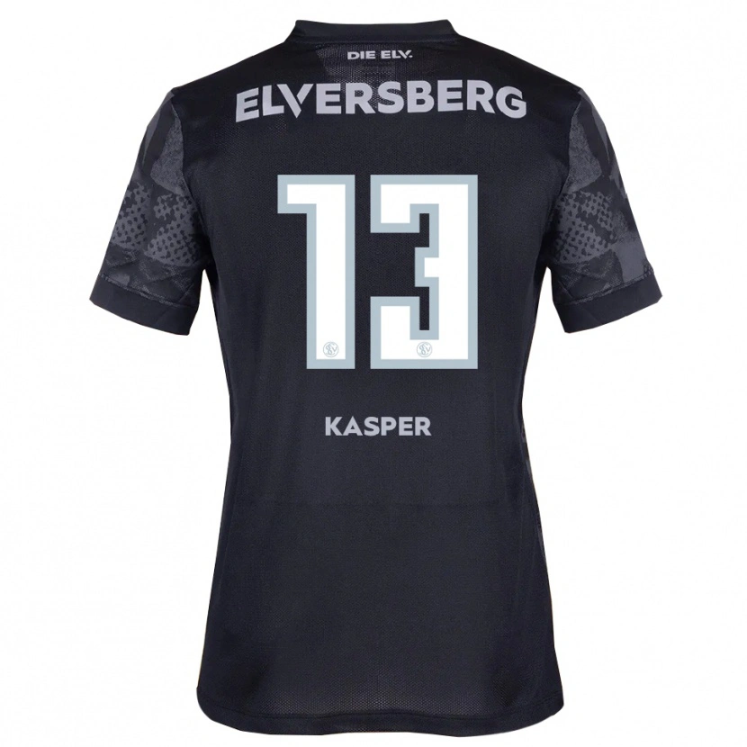 Danxen Donna Maglia Yannik Kasper #13 Nero Grigio Kit Gara Away 2025/26 Maglietta