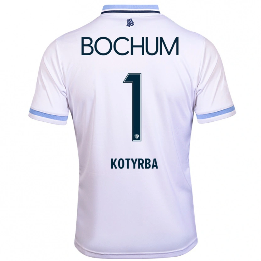 Danxen Donna Maglia Finn Kotyrba #1 Bianco Azzurro Kit Gara Away 2025/26 Maglietta