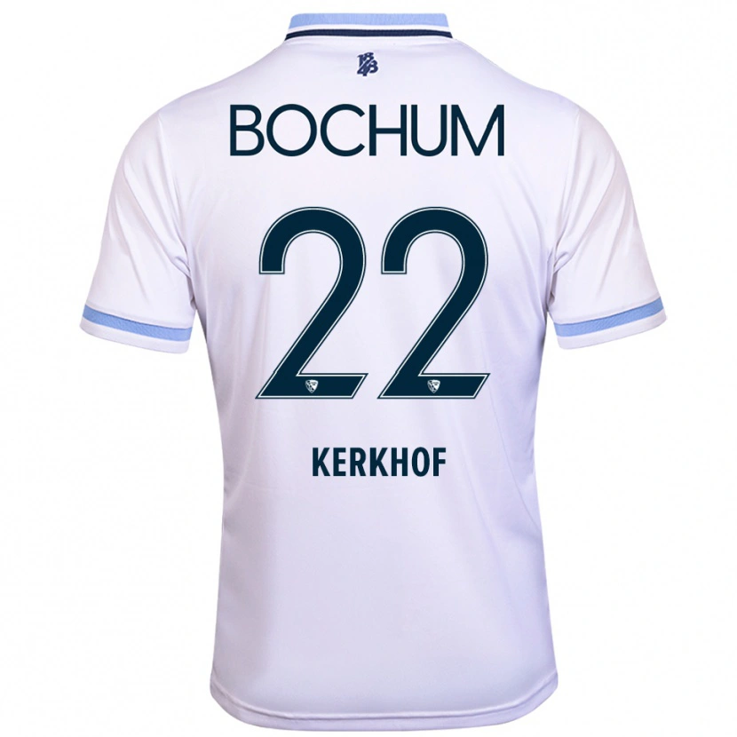 Danxen Donna Maglia Nina Kerkhof #22 Bianco Azzurro Kit Gara Away 2025/26 Maglietta