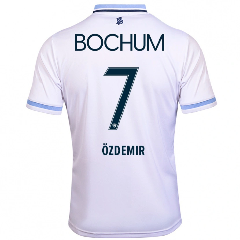Danxen Donna Maglia Tolga Özdemir #7 Bianco Azzurro Kit Gara Away 2025/26 Maglietta