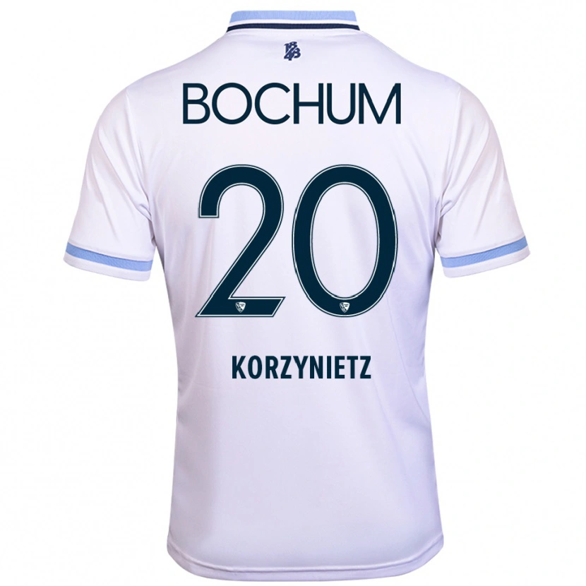 Danxen Donna Maglia Jaden Korzynietz #20 Bianco Azzurro Kit Gara Away 2025/26 Maglietta