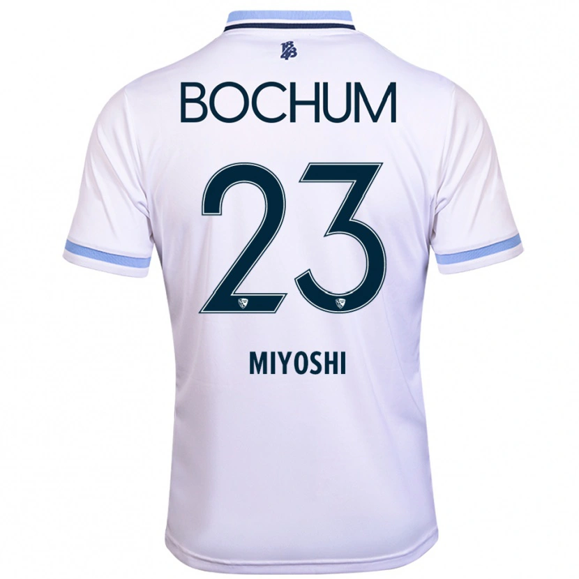 Danxen Donna Maglia Koji Miyoshi #23 Bianco Azzurro Kit Gara Away 2025/26 Maglietta