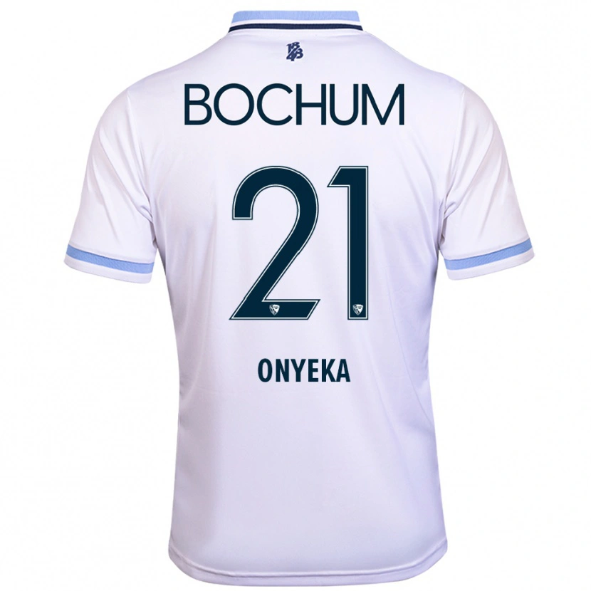 Danxen Donna Maglia Francis Onyeka #21 Bianco Azzurro Kit Gara Away 2025/26 Maglietta