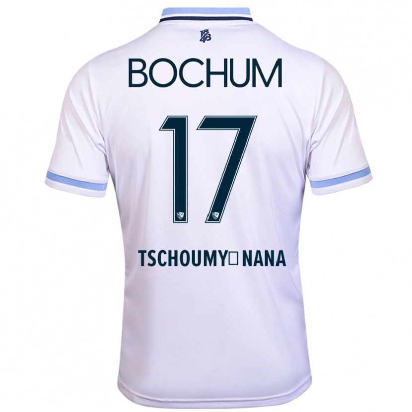 Danxen Donna Maglia Daryl Tschoumy-Nana #17 Bianco Azzurro Kit Gara Away 2025/26 Maglietta