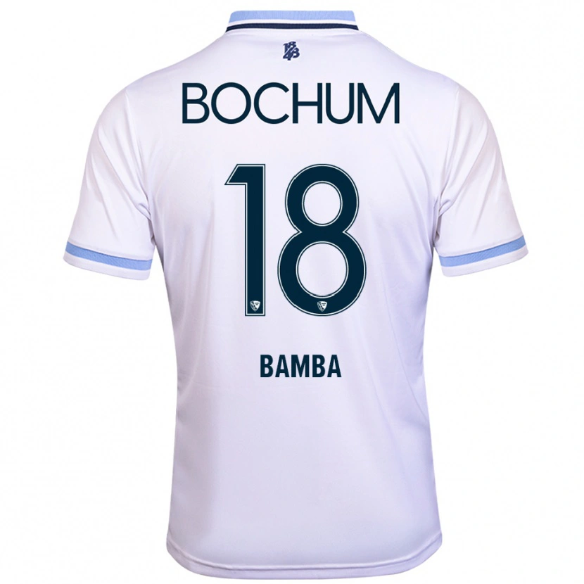 Danxen Donna Maglia Samuel Bamba #18 Bianco Azzurro Kit Gara Away 2025/26 Maglietta