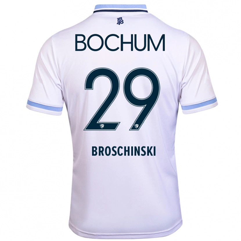 Danxen Donna Maglia Moritz Broschinski #29 Bianco Azzurro Kit Gara Away 2025/26 Maglietta