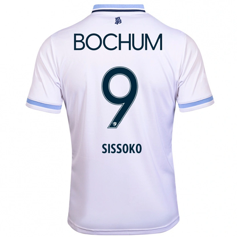 Danxen Donna Maglia Ibrahim Sissoko #9 Bianco Azzurro Kit Gara Away 2025/26 Maglietta