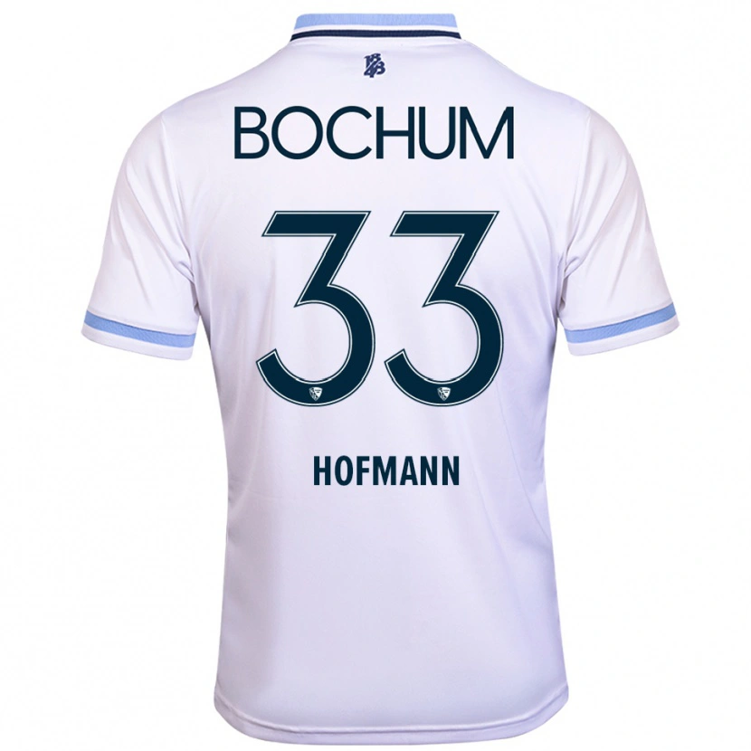 Danxen Donna Maglia Philipp Hofmann #33 Bianco Azzurro Kit Gara Away 2025/26 Maglietta