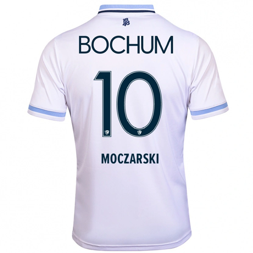 Danxen Donna Maglia Anna Moczarski #10 Bianco Azzurro Kit Gara Away 2025/26 Maglietta