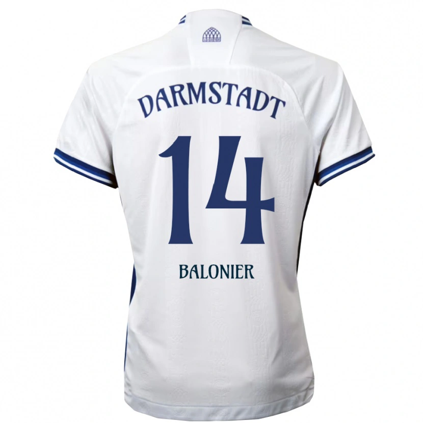 Danxen Donna Maglia Mike Balonier #14 Bianco Blu Kit Gara Away 2025/26 Maglietta