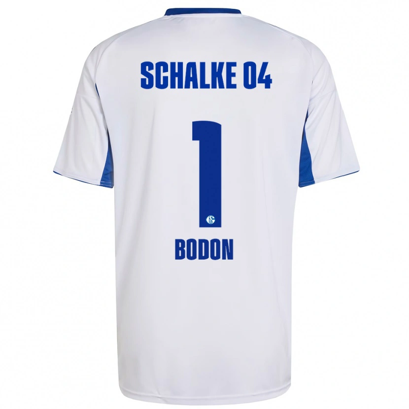Danxen Donna Maglia Nick Bodon #1 Bianco Blu Kit Gara Away 2025/26 Maglietta