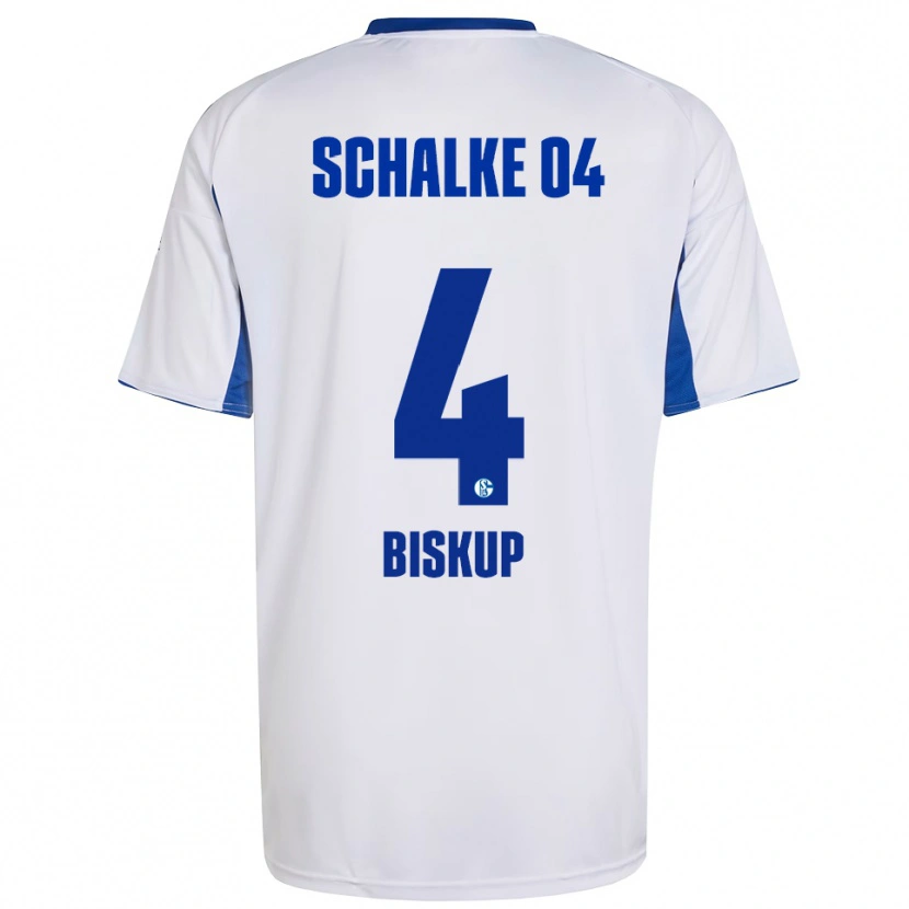 Danxen Donna Maglia Michelle Biskup #4 Bianco Blu Kit Gara Away 2025/26 Maglietta