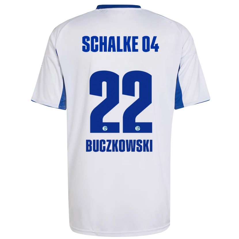 Danxen Donna Maglia Philip Buczkowski #22 Bianco Blu Kit Gara Away 2025/26 Maglietta