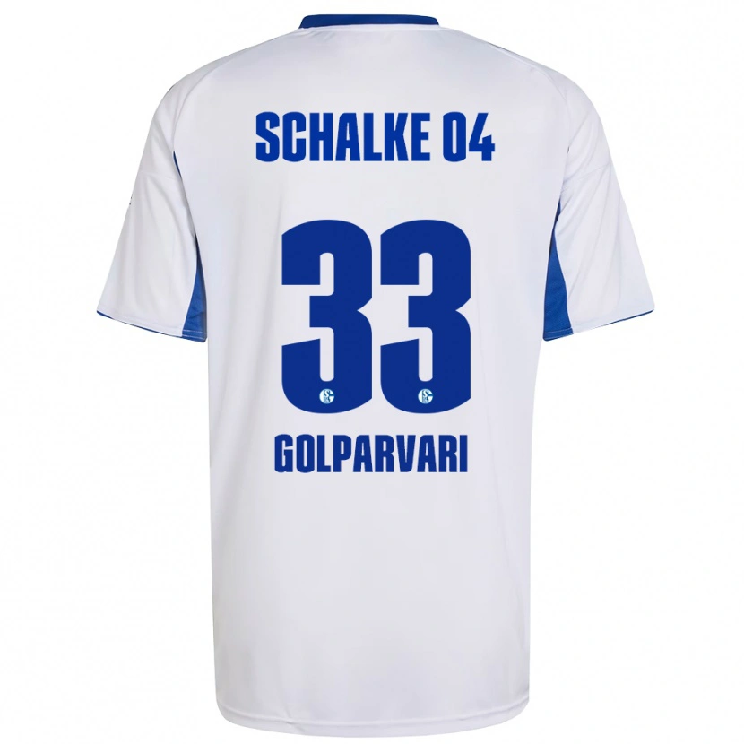 Danxen Donna Maglia Tara Golparvari #33 Bianco Blu Kit Gara Away 2025/26 Maglietta