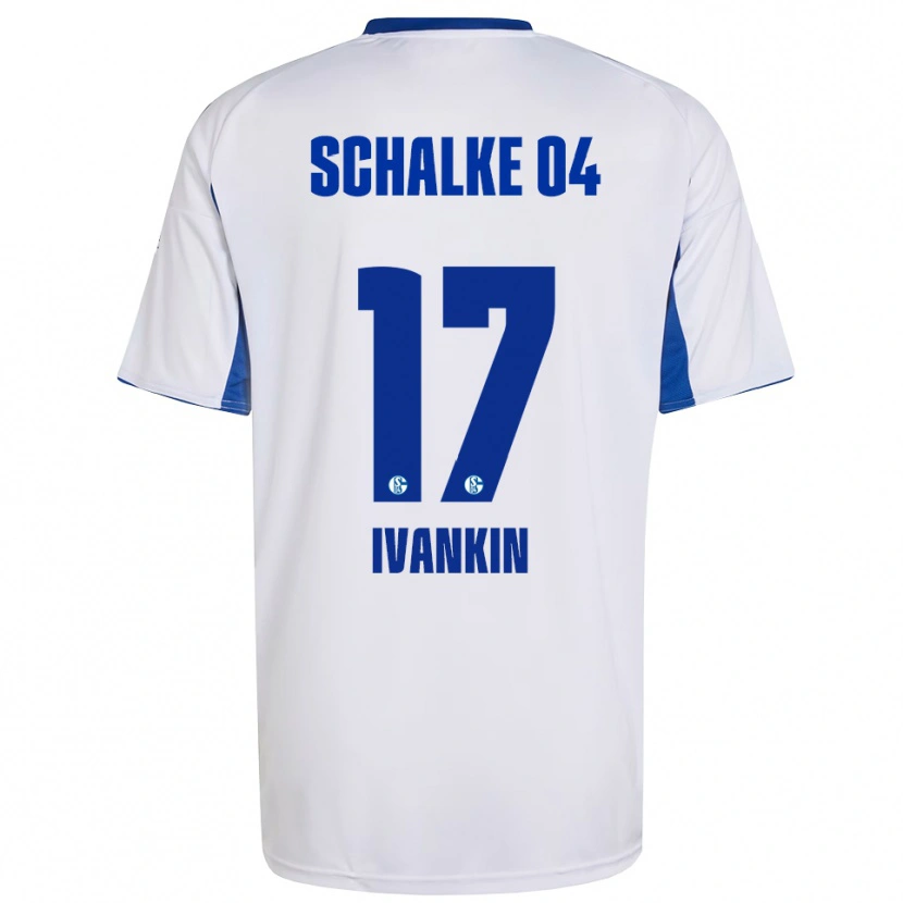 Danxen Donna Maglia Alexander Ivankin #17 Bianco Blu Kit Gara Away 2025/26 Maglietta