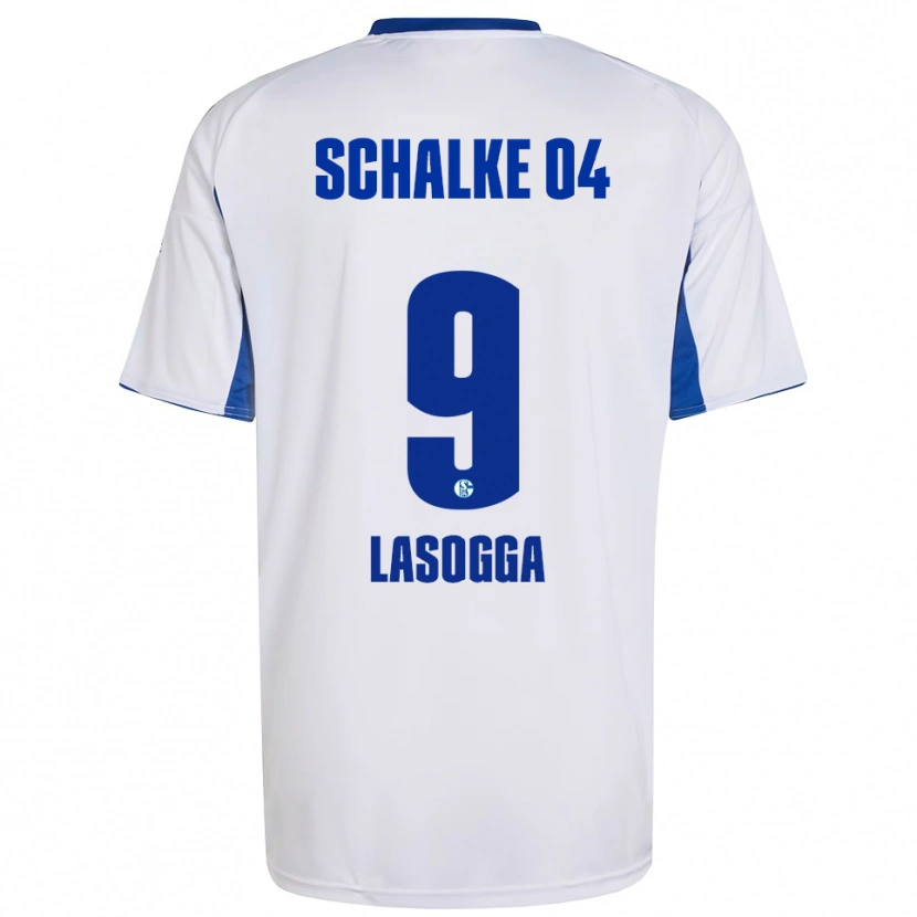 Danxen Donna Maglia Pierre-Michel Lasogga #9 Bianco Blu Kit Gara Away 2025/26 Maglietta