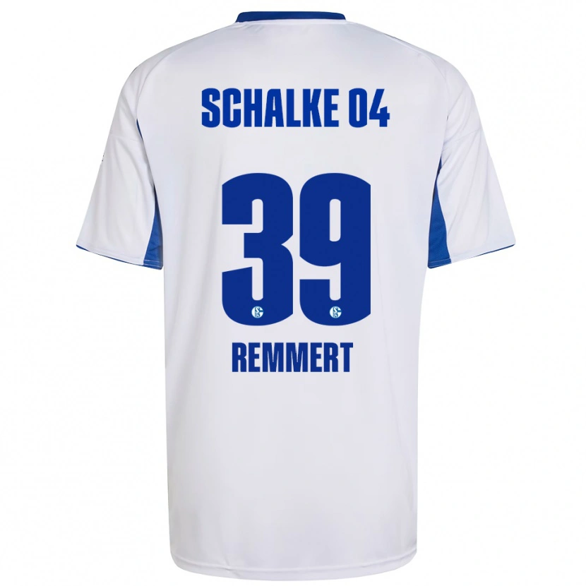 Danxen Donna Maglia Peter Remmert #39 Bianco Blu Kit Gara Away 2025/26 Maglietta