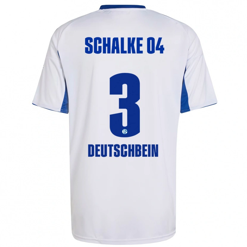 Danxen Donna Maglia Lasse Deutschbein #3 Bianco Blu Kit Gara Away 2025/26 Maglietta